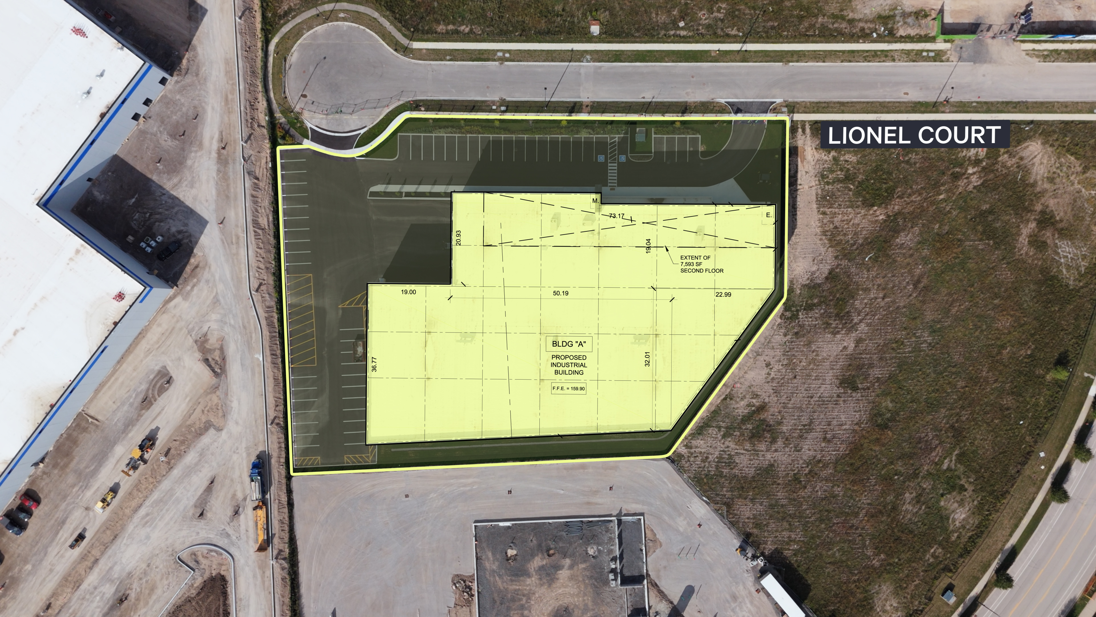 3322 Lionel Court aerial view